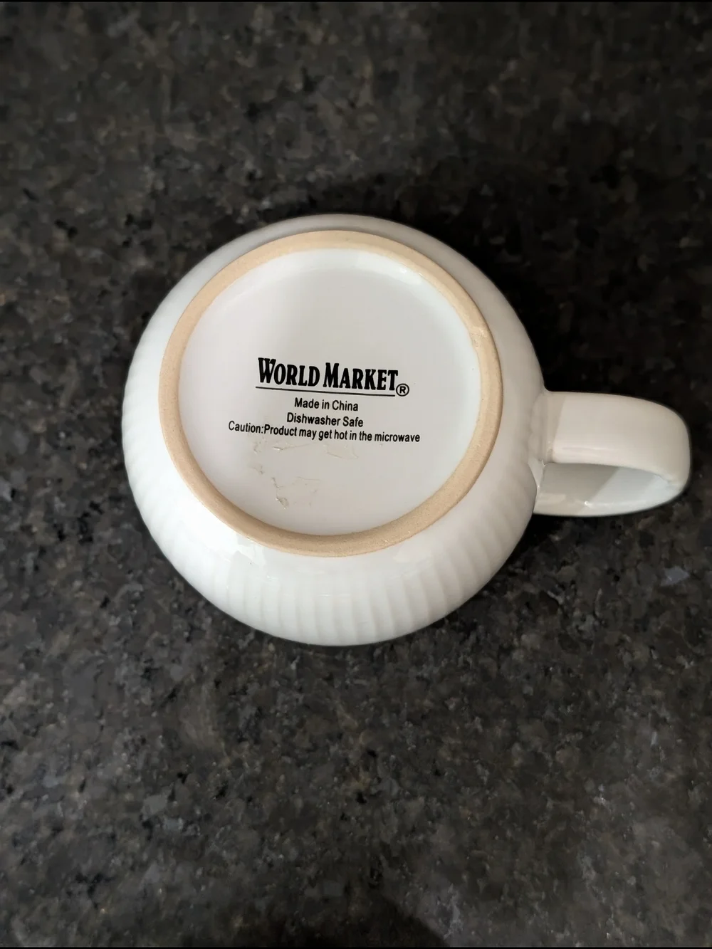 Cost Plus World Market White Ribbed Ceramic Mug